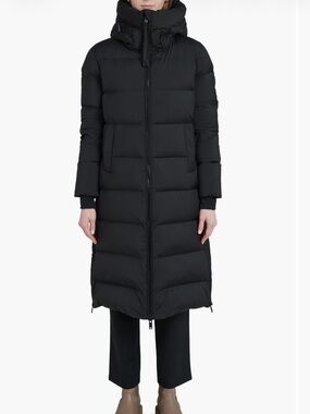 NWT The Recycled Planet Company Long Black Puffer Ski Jacket with Hood xs